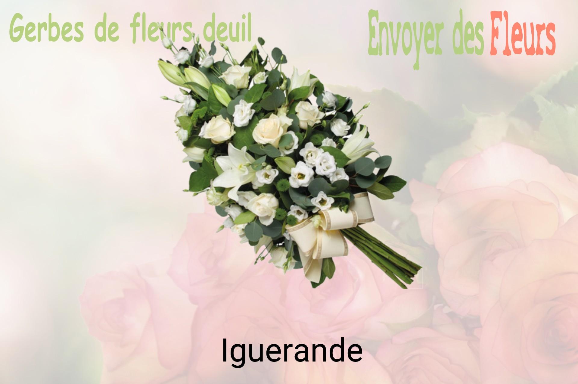 Gerbe de fleurs de deuil livrée à Iguerande